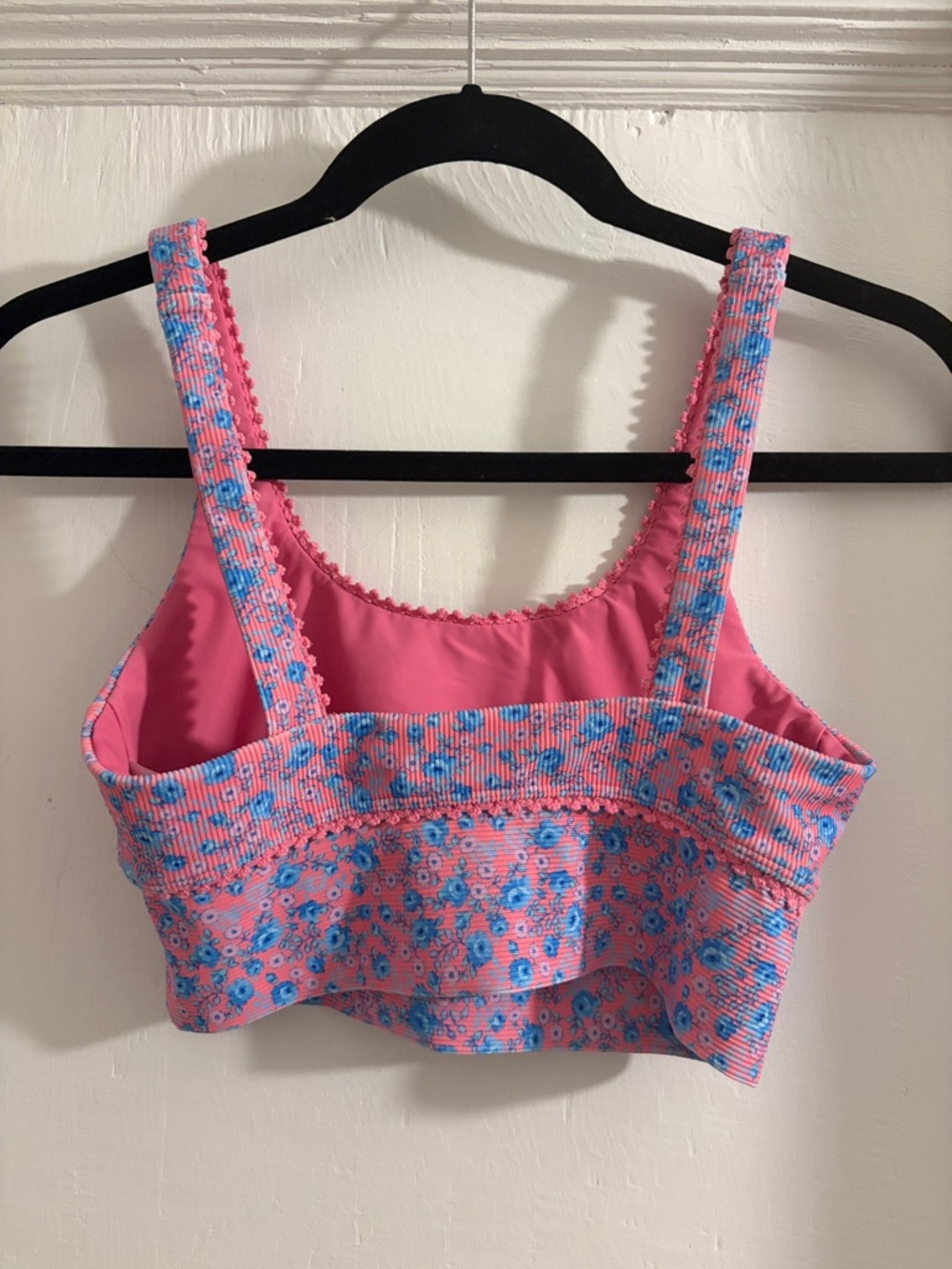 LoveShackFancy X Beach Riot Pink and Blue Floral Sports Bra and Leggings Set - Picture 5 of 16